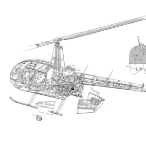 Robinson R44 Cutaway Drawing