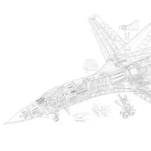 Rockwell B1 Bomber (B-IA) Cutaway Drawing