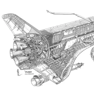 Rockwell Space Shuttle Cutaway Drawing