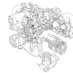 Rolls-Royce Continental 0-240 / A Cutaway Drawing