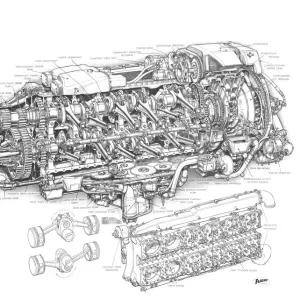 Rolls-Royce Eagle Cutaway Drawing