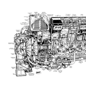 Rolls Royce Griffon Cutaway Drawing