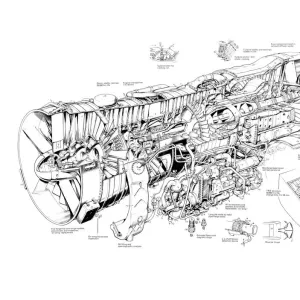 Rolls Royce Olympus 593 Cutaway Drawing