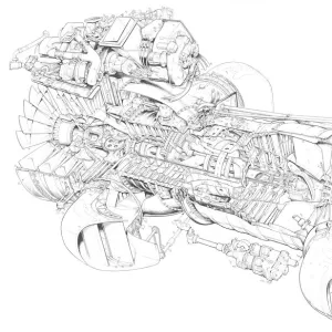 Rolls-Royce Pegasus Cutaway Drawing