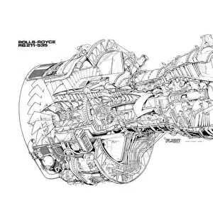 Rolls Royce RB211-535 Cutaway Drawing