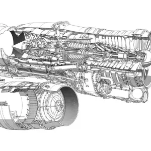 Rolls Royce Spey 25R Cutaway Drawing