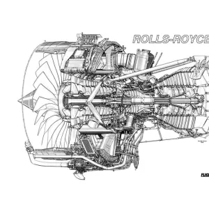 Rolls Royce Trent 800 Cutaway Drawing