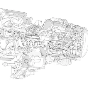 Rolls-Royce - Turbomeca RTM 322 Cutaway Drawing