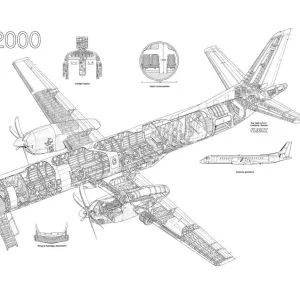 Saab 2000 Cutaway Drawing