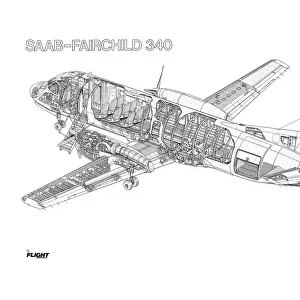 Saab 340 Cutaway Drawing
