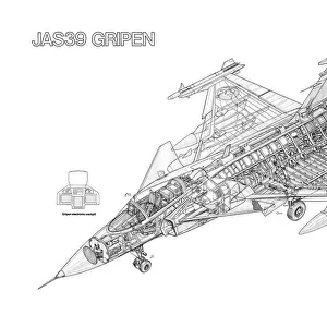 Saab JAS39 Gripen Cutaway Drawing