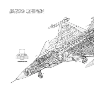 Saab JAS39 Gripen Cutaway Drawing