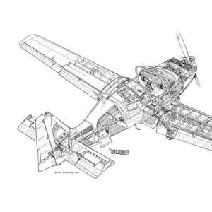 Scottish Aviation Bulldog Cutaway Drawing