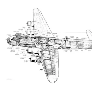 Handley Page Halifax Cutaway Drawing For sale as Framed Prints, Photos ...