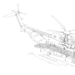 Sikorsky CH-53 Cutaway Drawing