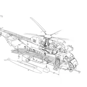 Sikorsky HH-53 Cutaway Drawing