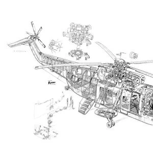 Sikorsky S-61N Cutaway Drawing