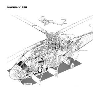 Sikorsky S-76 Spirit Cutaway Drawing