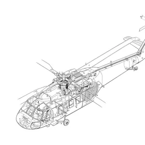 Sikorsky YUH-60A Cutaway Drawing