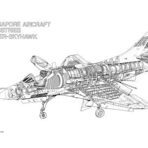 Singapore Aircraft Industries Super Skyhawk Cutaway Drawing