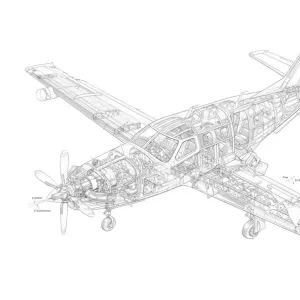 Socata TBM 700 Cutaway Drawing