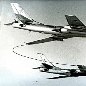 Soviet Russian TU-16 re-fuelling in mid-flight