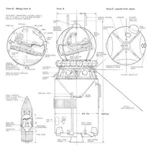 Soviet Vostok Capsule Cutaway Drawing