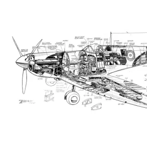 Supermarine Spitfire Mk 1A Cutaway Drawing