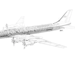 Tupolev TU 114 Cutaway Drawing