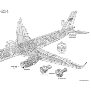 Tupolev Tu-204 Cutaway Drawing