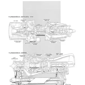 Turbomeca Astazou 111N Cutaway Drawing