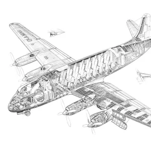 Vickers Viscount 701 Cutaway Drawing