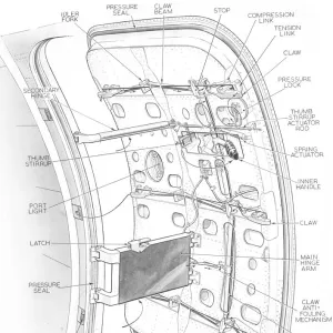 Vickers Viscount 802 Cabin Door Cutaway Drawing