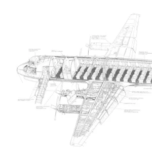 Vickers Viscount 810 Cutaway Drawing