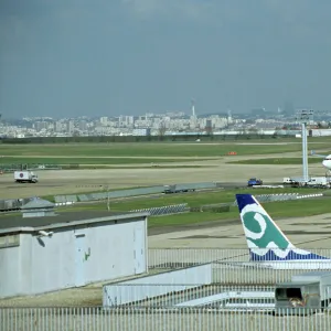 View of Paris city from Orly Airport