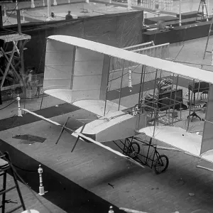 A Voisin biplane on show at the 1909 Olympia Aero show