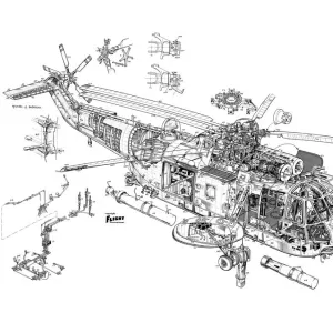 Westland Sea King Cutaway Drawing