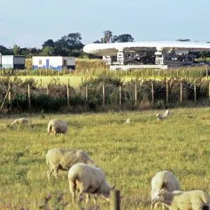 Wing for Airbus A380 in transit near Chester, UK