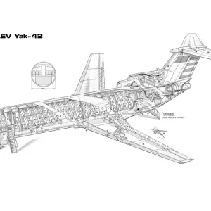 Yakovlev Yak-42 Cutaway Drawing