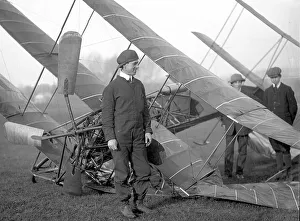 A. V. Roe beside crashed Avro No. 1 Triplane