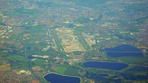 Aerial view of Heathrow Airport showing T5 area