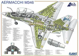 Military Aviation 1946-Present Cutaways Gallery: Aermacchi M346 Cutaway poster