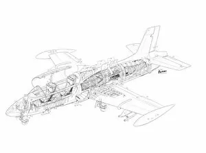 Military Aviation 1946-Present Cutaways Gallery: Aermacchi MB-326 Cutaway Drawing