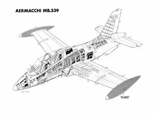 Military Aviation 1946-Present Cutaways Gallery: Aermacchi MB339 Cutaway Drawing
