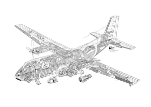 Aerospatiale C160 Transall Cutaway Drawing