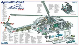 Flight Collection: Agusta Westland Super Lynx Cutaway Poster