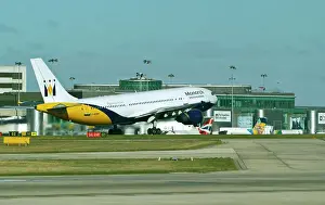 Airbus A300-600 Monarch taking off at Manchester Airport