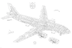 Civil Aviation 1949-Present Cutaways Collection: Airbus A320 Cutaway Drawing
