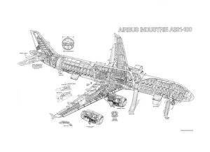 General Aviation Cutaways Collection: Airbus A321 Cutaway Drawing