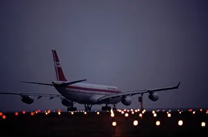 Airbus A340 Air Mauritius at CDG Paris at night